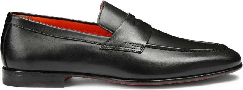 Santoni Klassieke Leren Loafer Black Heren