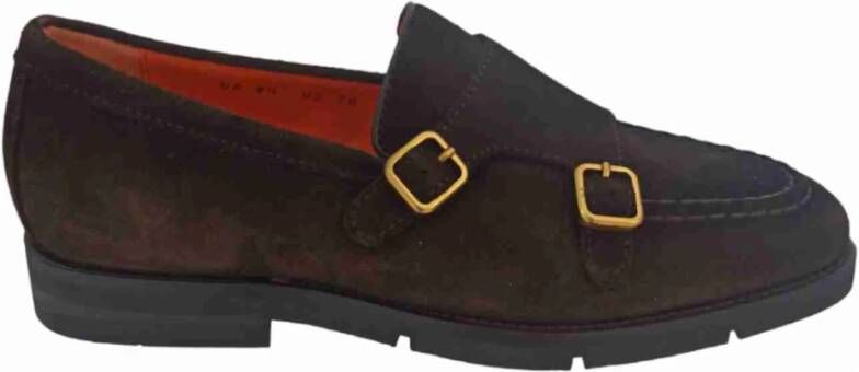 Santoni Klassieke Leren Loafers Brown Heren