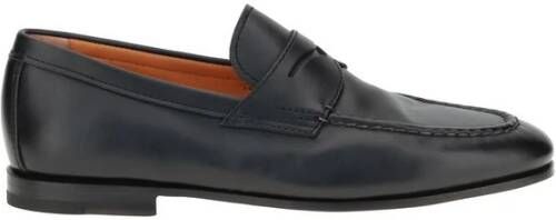 Santoni Klassieke leren loafers met zichtbare stiksels