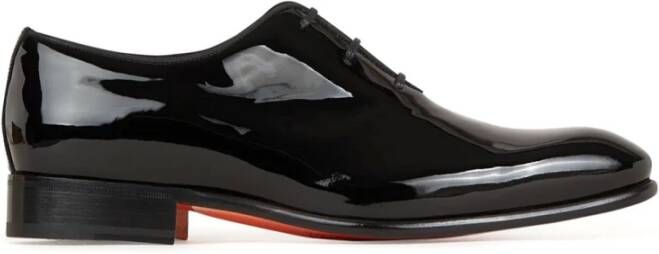 Santoni Klassieke Oxford Schoenen in Zwart Leer