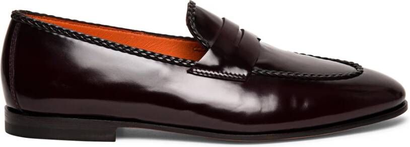 Santoni Klassieke Penny Loafer Red Heren