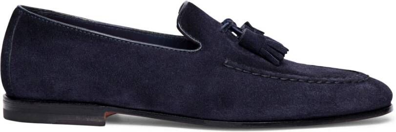 Santoni Klassieke Suede Loafer Blue Heren