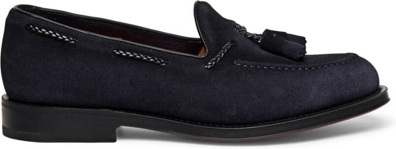 Santoni Klassieke Suède Tassel Loafer Blue Heren