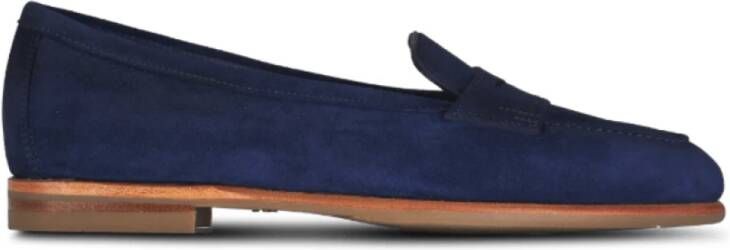 Santoni Kobaltblauwe suède loafers