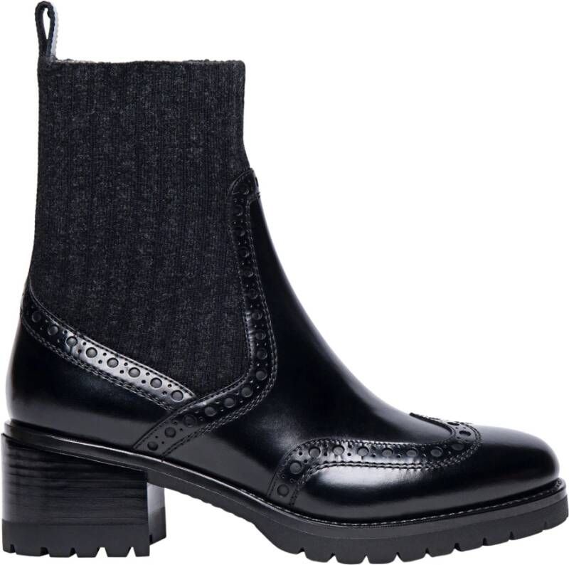 SANTONI Enkellaarsjes Dames 59557 Maat: 38 Materiaal: Leer Kleur: Zwart