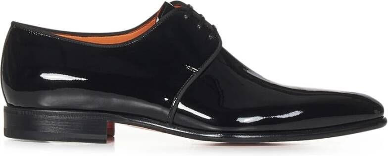 Santoni Zwarte Veterschoenen
