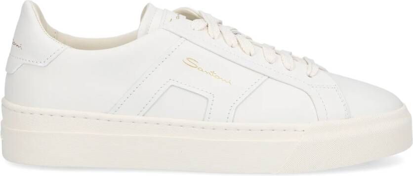 Santoni Lage sneakers met dubbele gesp White Dames