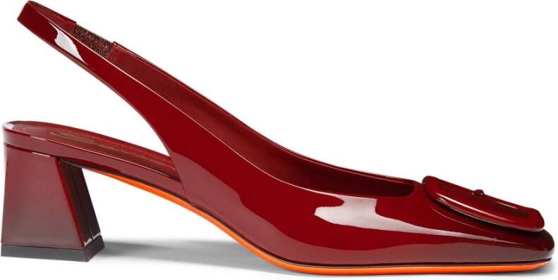 Santoni Lakleren pump met halfhoge hak