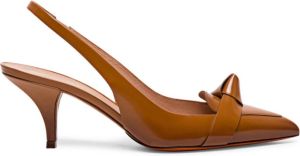 Santoni Leather mid-heel slingback Bruin Dames