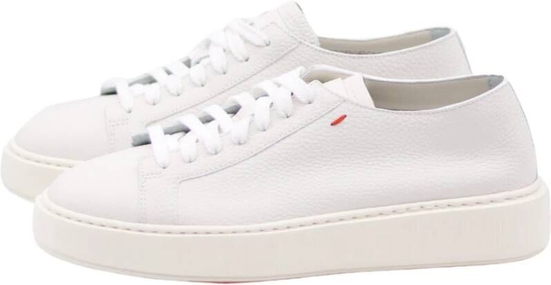 SANTONI Sneakers Heren Biking Maat: 10 Materiaal: Leer Kleur: Wit