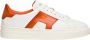 Santoni Leren dubbele gesp sneakers Oranje Dames - Thumbnail 1
