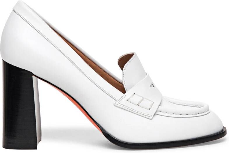 Santoni Leren hoge hakken schoen White Dames
