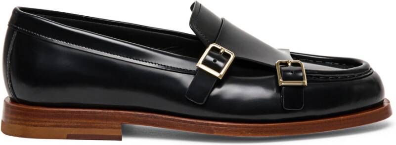 Santoni Leren Loafer voor Vrouwen Black Dames