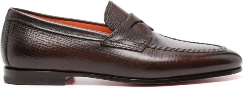 Santoni Leren loafers