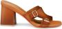 Santoni Leren sandaal met dubbele gesp voor dames - Thumbnail 1