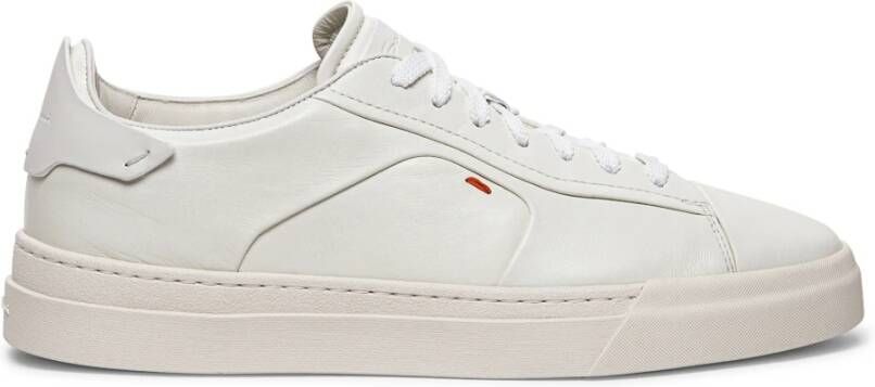 Santoni Leren Sneaker met Maxi Lettering White Heren