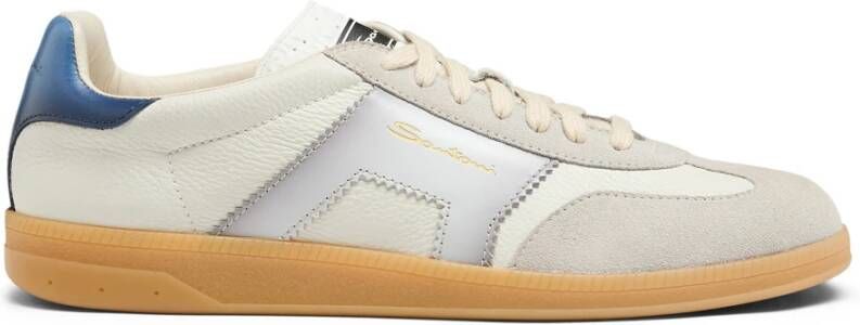 SANTONI Lage Sneakers Heren Dbs Olympic Maat: 11 Materiaal: Suède Kleur: Wit