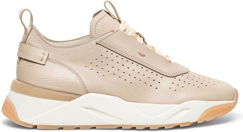 Santoni Leren Sneaker voor Vrouwen White Dames