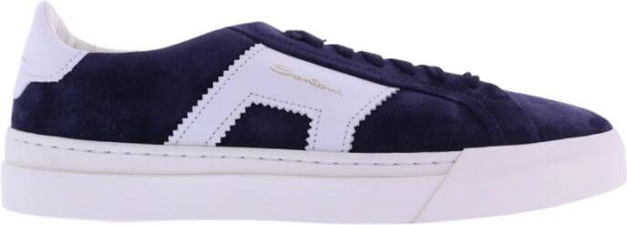 Santoni Donkerblauwe en witte dubbele gespschoen Blauw Heren