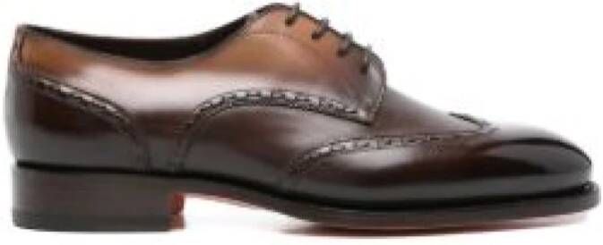 Santoni Leren Stiksel-Detail Schoenen