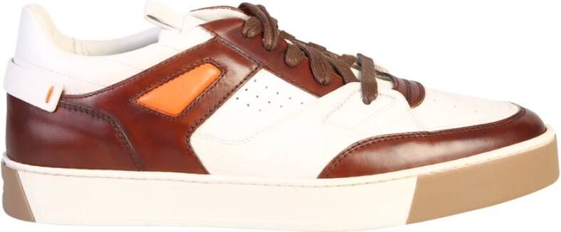 Santoni Leren Vetersneakers