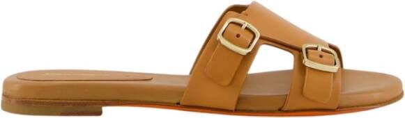 Santoni Lichtbruine Dubbele Gespsandaal