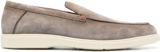 Santoni Duifgrijze Suède Mocassin Schoenen Gray Heren