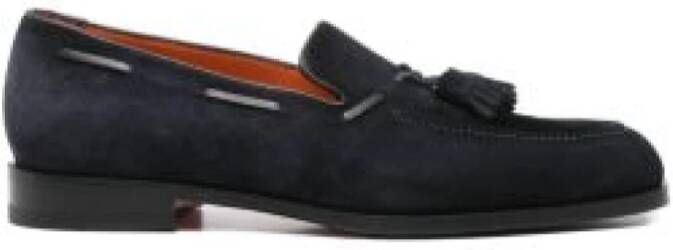 Santoni Loafers van suède met kwastdetail
