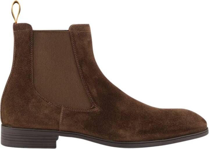 Santoni Luxe Bruine Suède Chelsea Laarzen