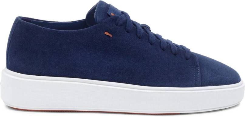 Santoni Luxe Suede Sneaker Blue Dames