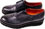 Santoni Marineblauwe Veterschoenloze Leren Derbys met Dikke Zool Blue Dames - Thumbnail 1