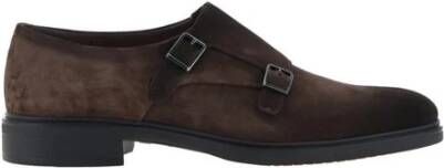 Santoni Metalen Gesp Leren Loafers Brown Heren