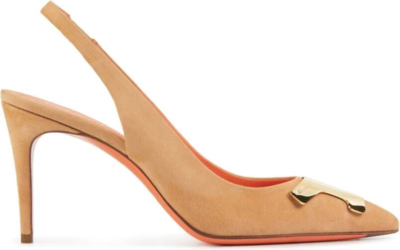 Santoni Middenbruine Suède Pumps Oranje Dames