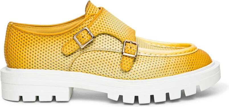 Santoni Moderne stijl leren penny loafer Yellow Dames