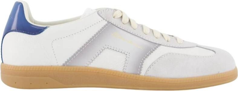 SANTONI Lage Sneakers Heren Dbs Olympic Maat: 10 Materiaal: Suède Kleur: Wit
