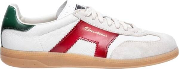 Santoni Olympic Sneaker Wit Rood