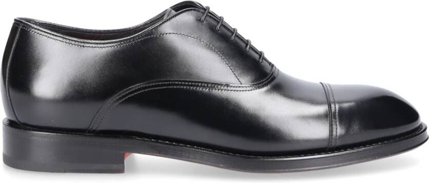 Santoni Oxford01 Kalfsleren Zakelijke Schoenen Black Heren