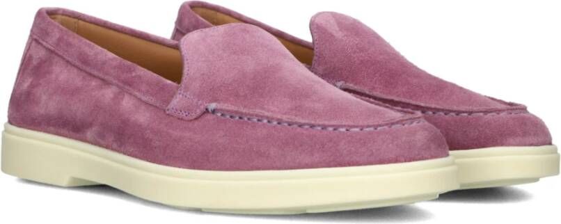 Santoni Paarse Instapschoenen Suede Purple Dames