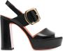 Santoni Stijlvolle Leren Hoge Hak Sandaal Black Dames - Thumbnail 5