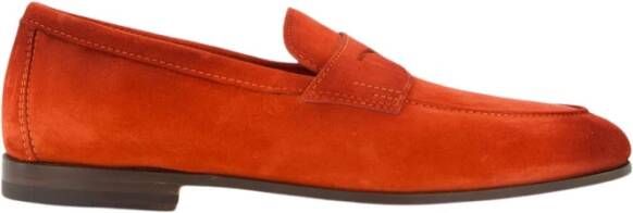 Santoni Rode Suède Loafers