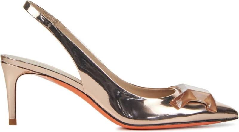 Santoni Rose Goud Leren Pumps Roze Dames