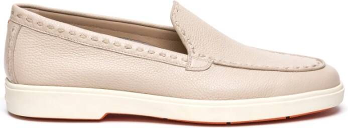 SANTONI Instappers Dames Yalta Row Maat: 37 Materiaal: Leer Kleur: Beige
