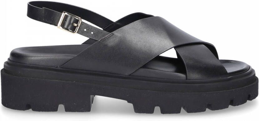 Santoni Sandals 59898 veal leather Zwart Dames