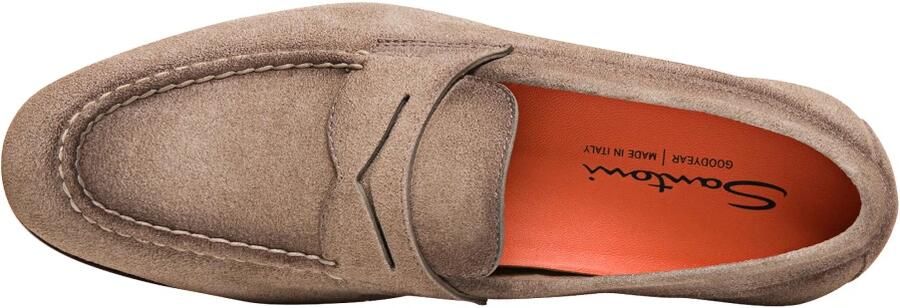 Santoni Beige Platte Mocassin Schoenen