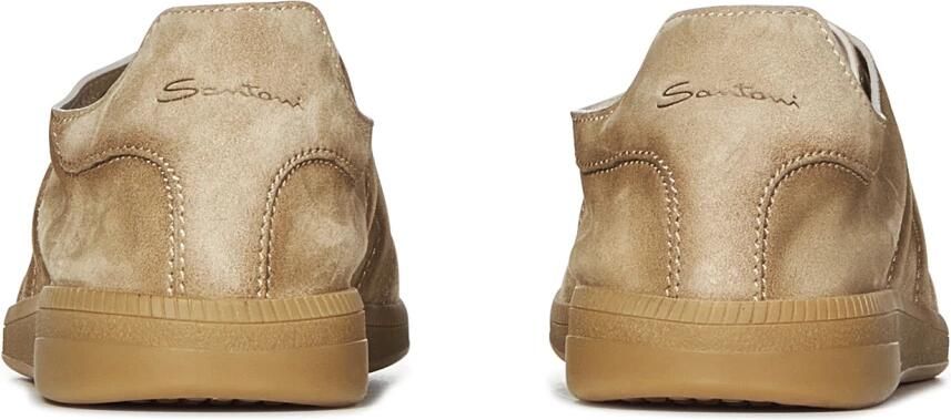 SANTONI Lage Sneakers Heren Oly Cube Suède Camel - Foto 10