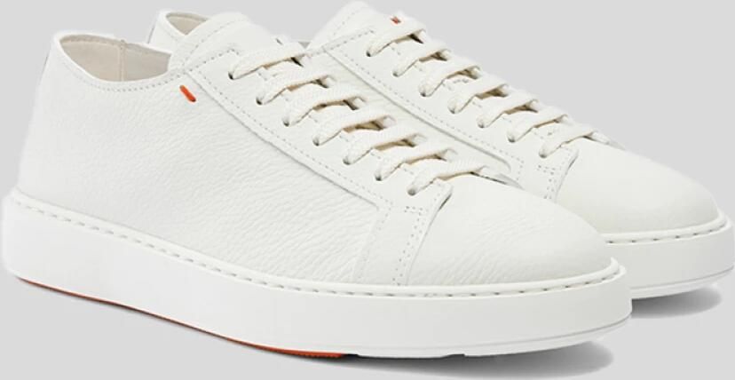 SANTONI Sneakers Heren Biking Maat: 10 Materiaal: Leer Kleur: Wit