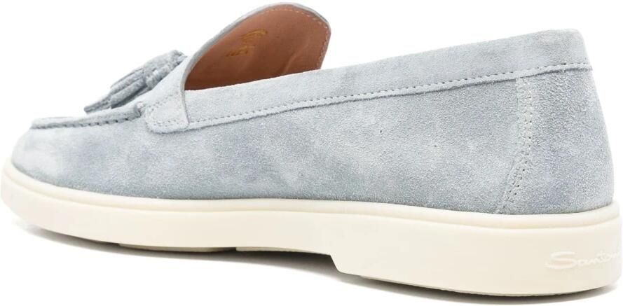 Santoni Blauwe Leren Loafers Casual Flats Blue Dames - Foto 2