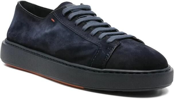 Santoni Blauwe Suède Sneaker