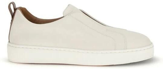 Santoni Witte leren slip-on sneakers - Foto 4