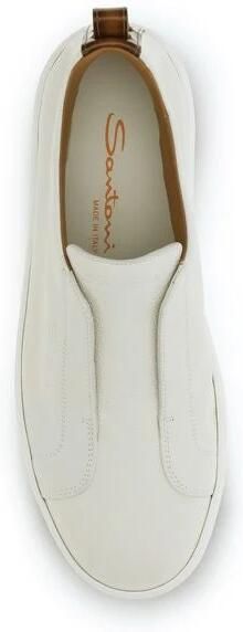 Santoni Witte leren slip-on sneakers - Foto 3